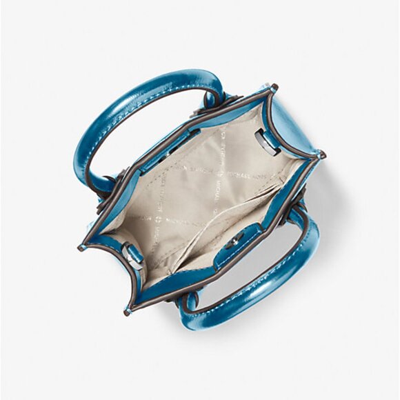 Mercer Extra-Small Patent Crossbody Bag Metallic Teal Blue - Picture 2 of 16